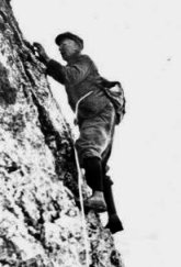 Le Roi Albert Ier dans la paroi Nord de la Punta Santner en septembre 1931 (coll. J. Borle).